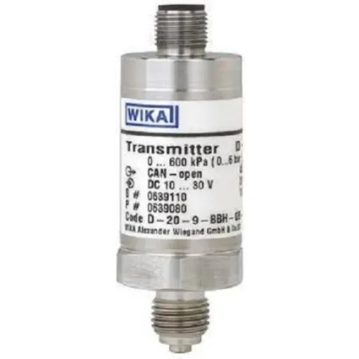 WIKA D-20-9 Series Pressure Sensor, 0bar Min, 0.25bar Max, CANopen Output, Absolute Reading - 12251429 product image