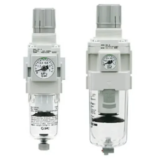 SMC G 1/4 Pneumatic Regulator - 0.2bar to 2bar, 44930 in, 0.85Mpa max. input, AW20 - AW20-F02-1-B product image