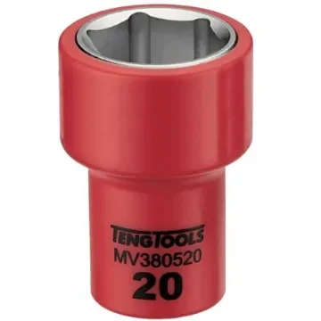 Teng Tools 3/8 in Drive 17mm Insulated Standard Socket, 6 point, VDE/1000V, 46 mm Overall Length - MV380517 product image