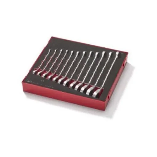 Teng Tools 12-Piece Spanner Set, 8 mm, 9 mm, 10 mm, 11 mm, 12 mm, 13 mm, 14 mm, 15 mm, 16 mm, 17 mm, 18 mm, 19 mm - TED6512RS product image