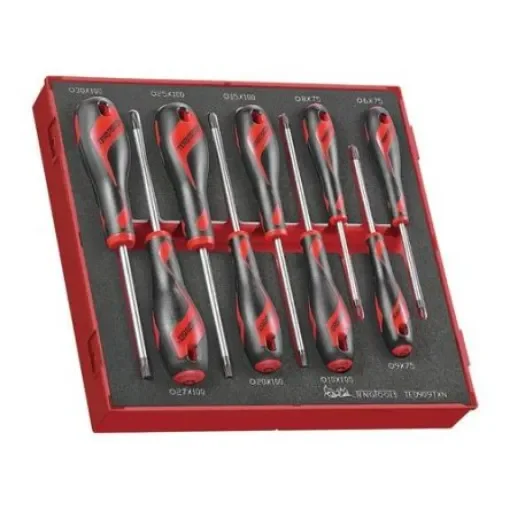 Teng Tools Slotted Screwdriver Set, 9-Piece - TED909TXN product image