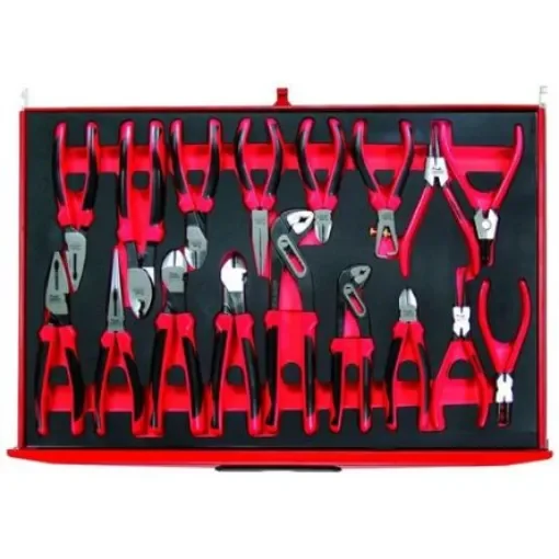 Teng Tools 17-Piece Plier Set, Angled, Bent, Flat, Straight Tip - TTEMB17 product image