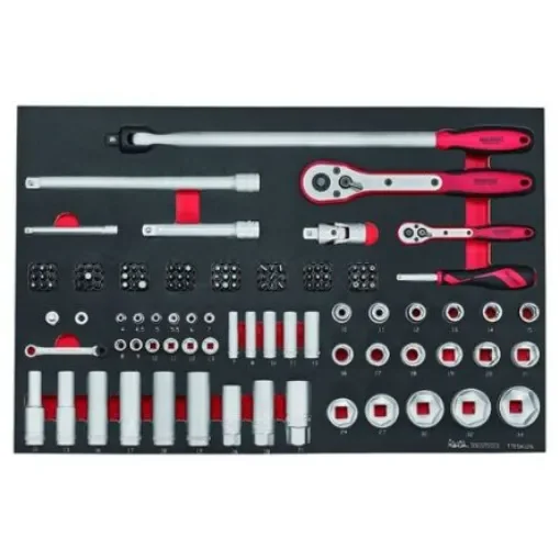 Teng Tools 126-Piece Metric 1/2 in; 1/4 in Deep Socket/Standard Socket/Bit Set with Ratchet, 6 point; 12 point; Hex - TTESK126 product image
