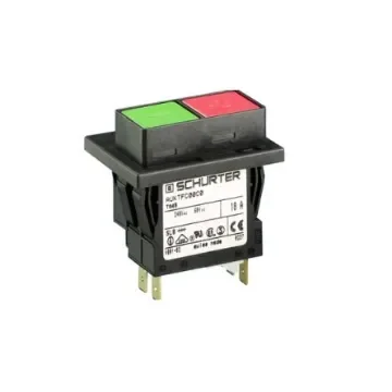 Schurter CBE Thermal Circuit Breaker - TA45 2 Pole 240V ac Voltage Rating Snap-In, 20A Current Rating - 4430.3652 product image