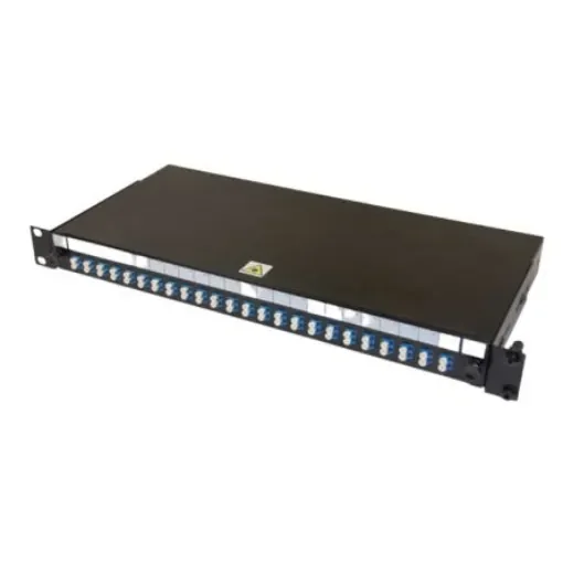 HellermannTyton Connectivity 48 Port LC Single Mode Duplex Fibre Optic Patch Panel With 48 Ports Populated, 1U - FBPDBKL-LCSMDX-24VF1 product image