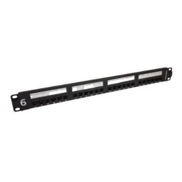 HellermannTyton Connectivity HTC Series Cat6 24 Port RJ45 Patch Panel Unshielded 1U Black - HTC-C6U-PP241U/BK/A product image