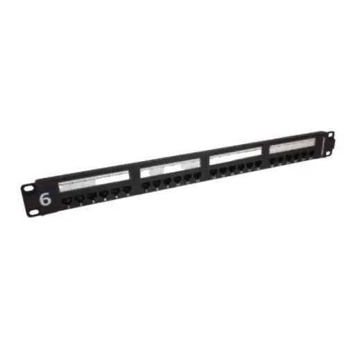 HellermannTyton Connectivity HTC Series Cat6 24 Port RJ45 Patch Panel Unshielded 1U Black - HTC-C6U-PP241U/BK/A product image
