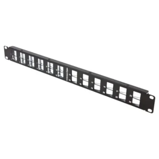 HellermannTyton Connectivity HTC Series 24 Port RJ45 Patch Panel Shielded, Unshielded 1U Black - HTC-XXS-PPA241U/BK product image