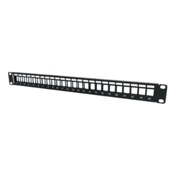 HellermannTyton Connectivity HTC Series 24 Port RJ45 Patch Panel Shielded, Unshielded 1U Black - HTC-XXS-PPF241U/BK product image