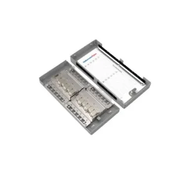 HellermannTyton Connectivity ZTB Series Cat6a 12 Port RJ45 Patch Panel Shielded Grey - ZTB12SJ6AXXXX/GY product image