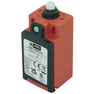 RS PRO Plunger Limit Switch, 1NC/1NO, IP67, SPDT, Glass Reinforced Plastic (GRP) Housing, 250V ac ac Max, 3A Max - 2695463 product image