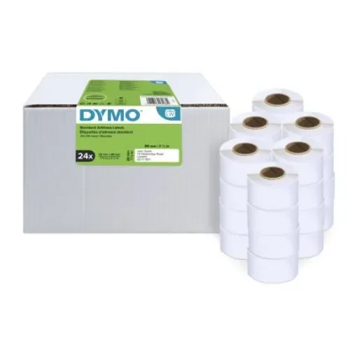 Dymo White Black Print Label, 28mm Width, 89mm Height, 130Per Roll Qty - S0722360 product image