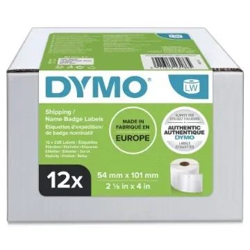 Dymo White Black Print Label, 101mm Width, 54mm Height, 220Per Roll Qty - S0722420 product image