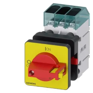 Siemens 3 Pole DIN Rail Isolator Switch - 63A Maximum Current, 22kW Power Rating, IP65 - 3LD3450-0TK13 product image