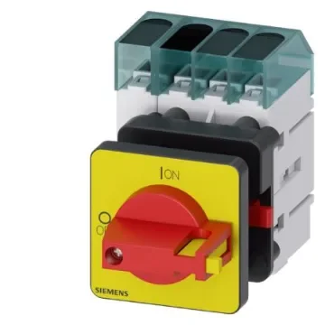 Siemens 3 Pole DIN Rail Isolator Switch - 63A Maximum Current, 22kW Power Rating, IP65 - 3LD3450-0TL13 product image