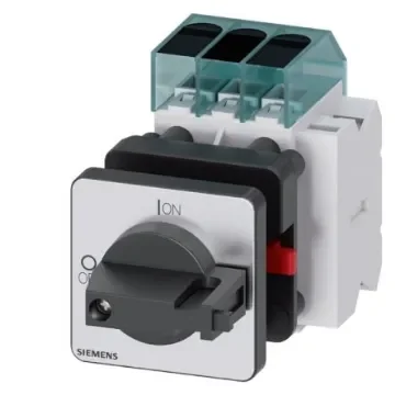 Siemens 3 Pole DIN Rail Isolator Switch - 63A Maximum Current, 22kW Power Rating, IP65 - 3LD3450-1TK11 product image