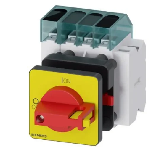 Siemens 3 Pole DIN Rail Isolator Switch - 63A Maximum Current, 22kW Power Rating, IP65 - 3LD3450-1TL13 product image