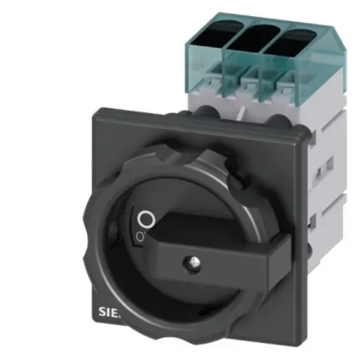 Siemens 3 Pole DIN Rail Isolator Switch - 63A Maximum Current, 22kW Power Rating, IP65 - 3LD3454-0TK51 product image