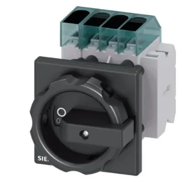 Siemens 3 Pole DIN Rail Isolator Switch - 63A Maximum Current, 22kW Power Rating, IP65 - 3LD3454-1TL51 product image