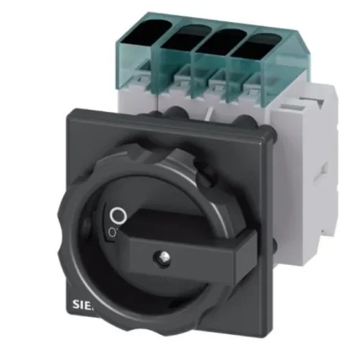 Siemens 3 Pole DIN Rail Isolator Switch - 63A Maximum Current, 22kW Power Rating, IP65 - 3LD3454-1TL51 product image