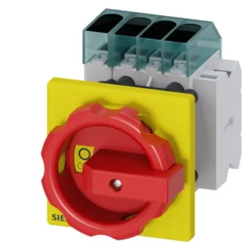 Siemens 3 Pole DIN Rail Switch Disconnector - 63A Maximum Current, 22kW Power Rating, IP65 - 3LD3454-1TL53 product image