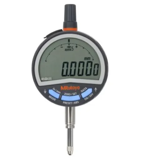 Mitutoyo 543-701BImperial, Metric Plunger Digital Indicator, 12.7 mm Measurement Range, ±0.003 mm Accuracy product image