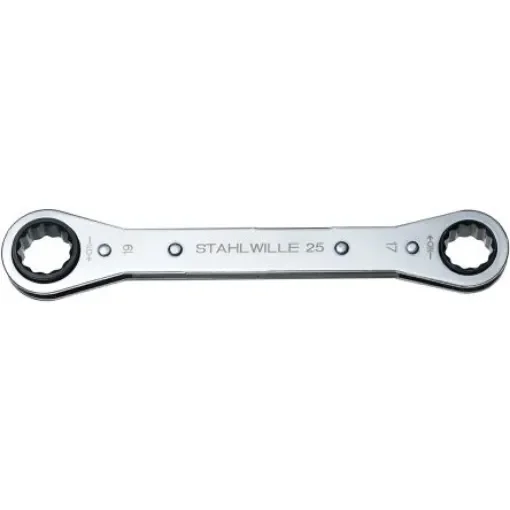 STAHLWILLE 25 Series Ratchet Ring Spanner, 9 x 10mm, 3/4in, Metric, 139 mm Overall, No - 41130910 product image