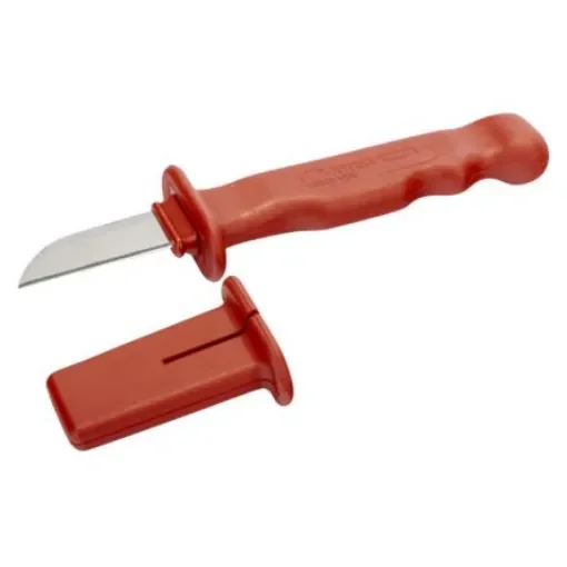 Bahco Cable Knife, VDE/1000V, 180 mm Overall, 55.5 mm Blade, Plastic Handle - 2820VDE product image