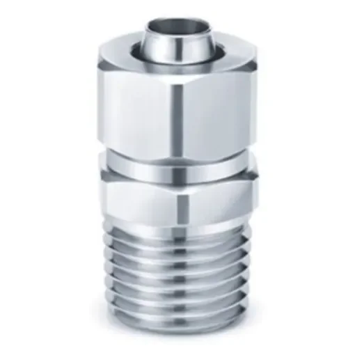 SMC KFG2 Series Male Connector, 10 mm to 8 mm, Threaded-to-Tube Connection Style, KFG2H1008-02 - KFG2H1008-02S product image