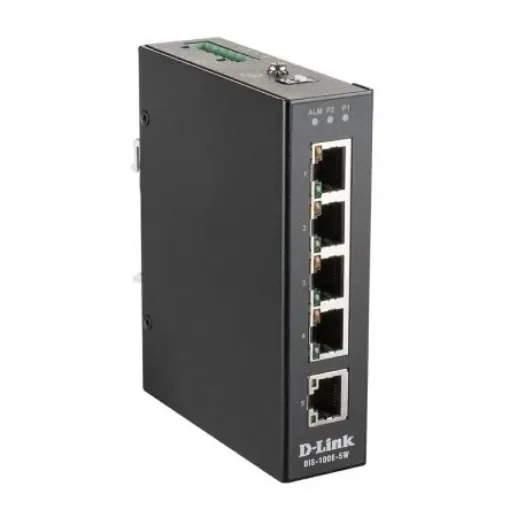 D-Link 5-Port Industrial Fast Ethernet Unmanaged Switch, Unmanaged 5 Port Ethernet Switch - DIS-100E-5W product image