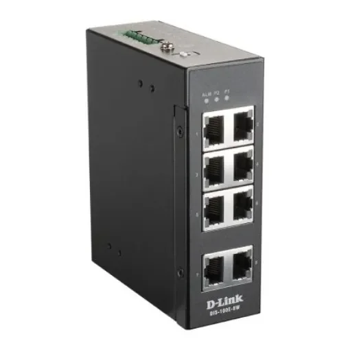 D-Link 8-Port Industrial Fast Ethernet Unmanaged Switch, Unmanaged 8 Port Ethernet Switch - DIS-100E-8W product image