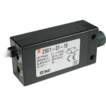 SMC Pressure Switch, M5, M5 X 0.8 T1, NPTF1/8, R(PT)1/8 -101kPa to 2 bar - ZSE1-00-55L product image