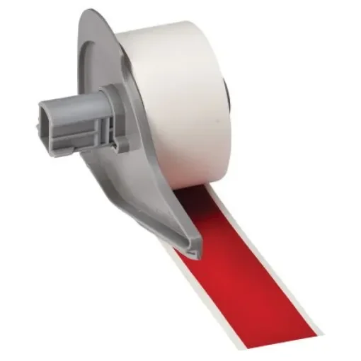 Brady B-595 Black on Red Cable Labels, 15.24 m Length, 25.40 mm Width, 25.4mm Label Width - M7C-1000-595-RD product image