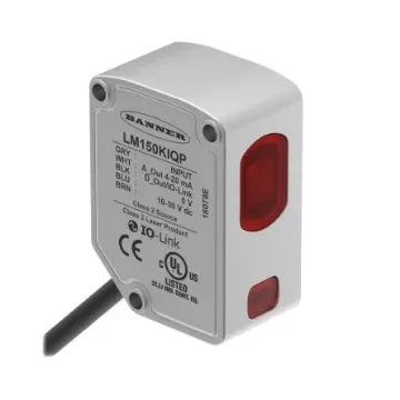 Banner Background Suppression Distance Sensor, Block Sensor, 50-150 mm Detection Range IO-LINK - LM150KIQP product image