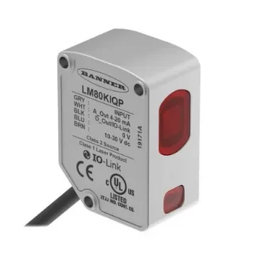 Banner Background Suppression Distance Sensor, Block Sensor, 40-80 mm Detection Range IO-LINK - LM80KIQP product image