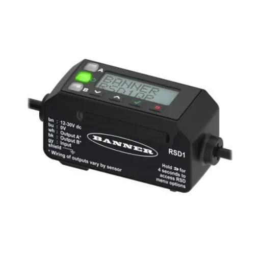 Banner, RSD Series M12 5-pin Display Unit, 150mm Cable Length for Use with MQDC, MQDEC3 - RSD1QP product image