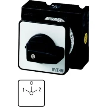 Eaton, 2P 3 Position 45° Motor Reversing Cam Switch, 690V (Volts), 32A, Short Thumb Grip Actuator - 000687 T3-2-8400/EZ product image