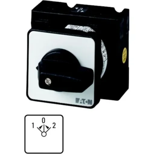 Eaton, 1P 3 Position 45° Changeover Cam Switch, 690V (Volts), 32A, Short Lever Actuator - 001073 T3-1-8214/EZ product image