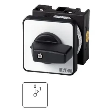 Eaton, 1P 2 Position 45° On-Off Cam Switch, 690V (Volts), 20A, Toggle Actuator - 009134 T0-1-15072/E product image