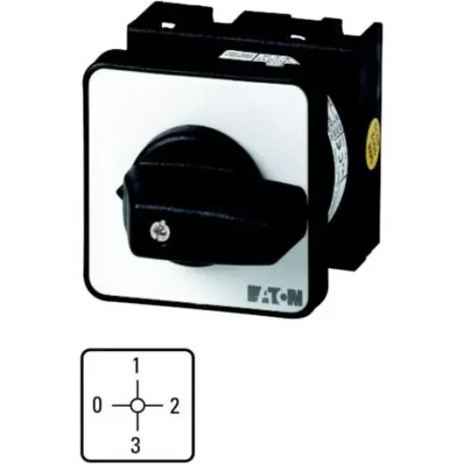 Eaton, 1P 4 Position 90° On-Off Cam Switch, 690V (Volts), 20A, Short Thumb Grip Actuator - 009172 T0-1-15110/E product image