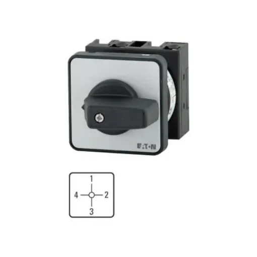 Eaton, 1P 4 Position 90° Changeover Cam Switch, 690V (Volts), 20A, Short Thumb Grip Actuator - 009815 T0-1-8566/E product image