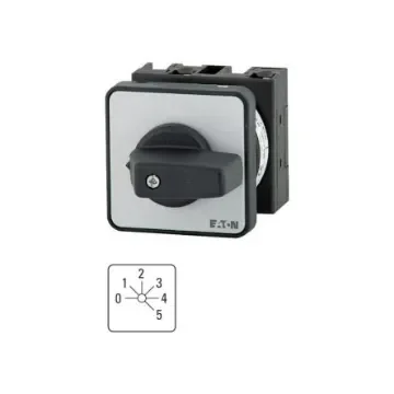 Eaton, 1P 6 Position 45° Multi Step Cam Switch, 690V (Volts), 20A, Toggle Actuator - 012301 T0-3-144/E product image