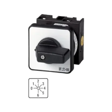 Eaton, 1P 6 Position 45° Multi Step Cam Switch, 690V (Volts), 20A, Toggle Actuator - 012308 T0-3-145/E product image