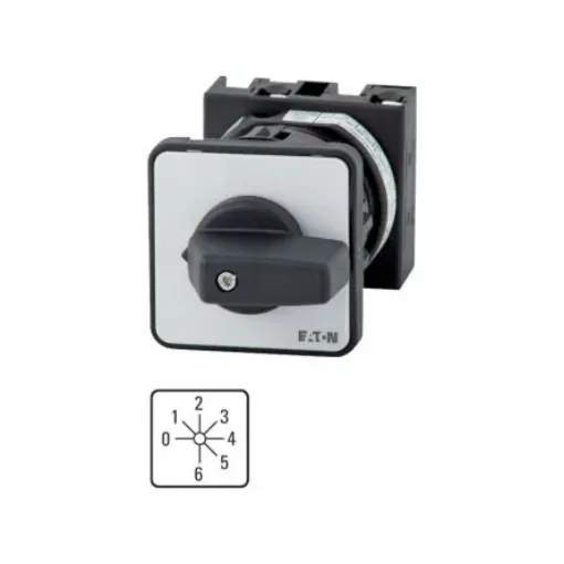 Eaton, 1P 7 Position 45° Multi Step Cam Switch, 690V (Volts), 20A, Toggle Actuator - 012309 T0-3-145/EZ product image