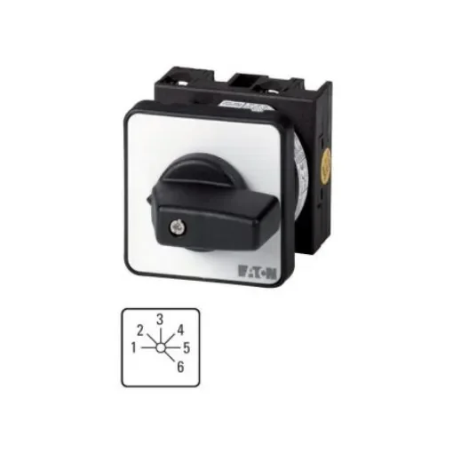 Eaton, 1P 6 Position 90° On-Off Cam Switch, 690V (Volts), 20A, Toggle Actuator - 012416 T0-3-15006/E product image