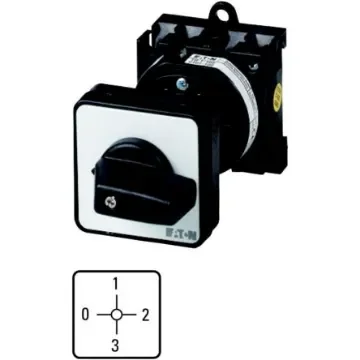 Eaton, 2P 4 Position 30° Multi Step Cam Switch, 690V (Volts), 20A, Toggle Actuator - 012838 T0-3-15053/Z product image