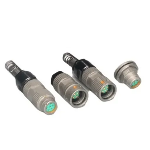 Amphenol India, 164 Series, Brass 6 Way MIL Spec Circular Connector ReceptacleBlack, Silver, Pin Contacts, Bayonet - M55116/14-3 product image