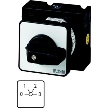 Eaton, 1P 4 Position 60° Multi Step Cam Switch, 690V (Volts), 32A, Short Thumb Grip Actuator - 017644 T3-1-93/E product image