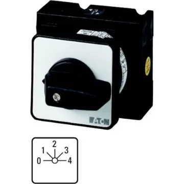 Eaton, 1P 5 Position 45° Multi Step Cam Switch, 690V (Volts), 32A, Toggle Actuator - 018453 T3-2-8242/EZ product image