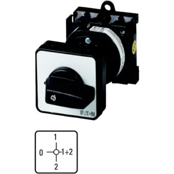 Eaton, 1P 4 Position 90° Multi Step Cam Switch, 690V (Volts), 20A, Short Thumb Grip Actuator - 019877 T0-2-15114/Z product image